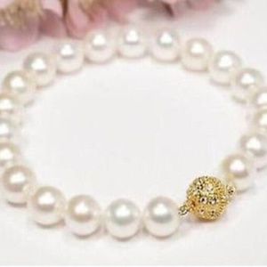 Pearl Acrylic Women Bracelet With Gold Ball Clasp
